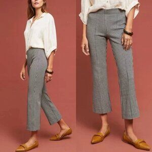 Anthropologie Cartonnier Cropped Houndstooth Pants Pull-on Stretch Soft size M